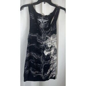 Affliction Los Angeles Trade Marker No3109069 Black Women Graphic Horse Tank S